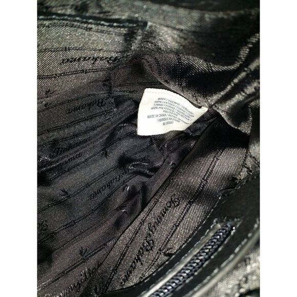 Tommy Bahama Crossbody Bag Black Leather Embroidered Gold Tone Embellish Boho - Picture 11 of 12